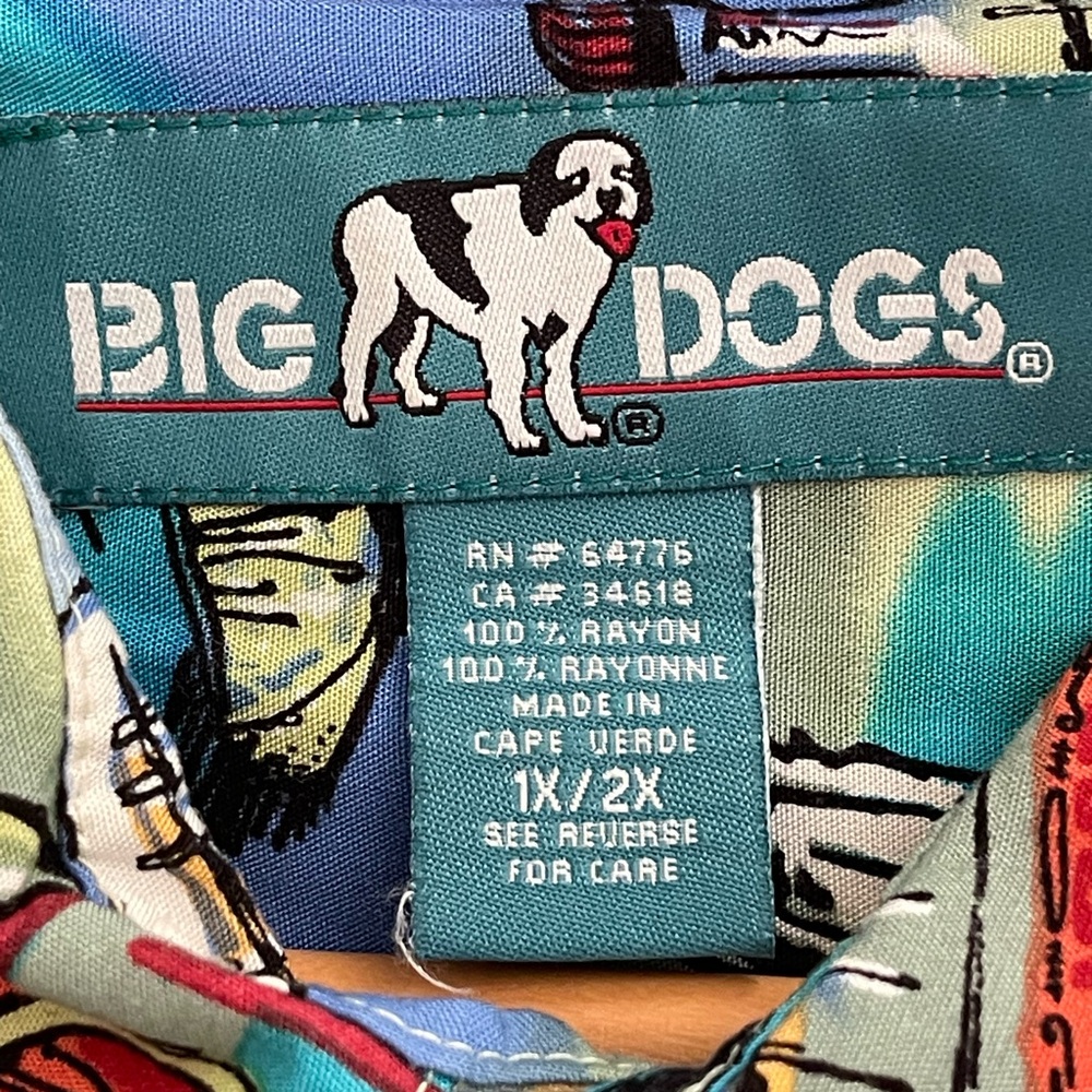 Big Dogs Hawaiian Style Shirt 100% Rayon Margarita, Tequila Theme 1X 2X - Picture 3 of 3
